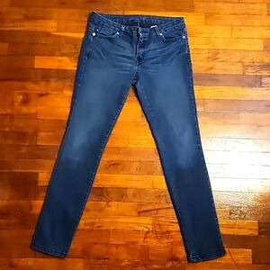 Michael Kors Womens Faded Dark Wash Skinny Jeans